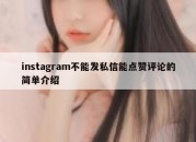 instagram不能发私信能点赞评论的简单介绍