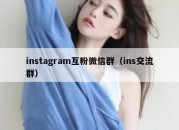 instagram互粉微信群（ins交流群）