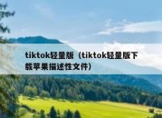 tiktok轻量版（tiktok轻量版下载苹果描述性文件）