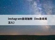 instagram自动加粉（ins自动关注人）