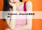 deepseek，deepseek报告出炉！