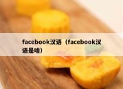 facebook汉语（facebook汉语是啥）