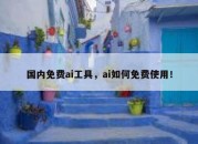 国内免费ai工具，ai如何免费使用！