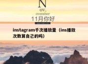 instagram千次播放量（ins播放次数算自己的吗）