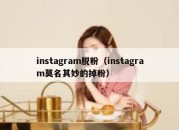 instagram脱粉（instagram莫名其妙的掉粉）