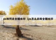 ps如何去全图水印（ps怎么去除全图水印）