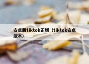 安卓版tiktok正版（tiktok安卓版本）