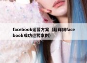 facebook运营方案（超详细facebook成功运营案例）