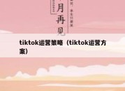 tiktok运营策略（tiktok运营方案）