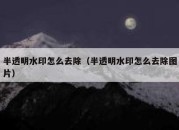 半透明水印怎么去除（半透明水印怎么去除图片）