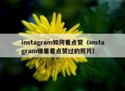 instagram如何看点赞（instagram哪里看点赞过的照片）