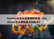 facebook怎么批量删除好友（facebook怎么删除自己的帖子）