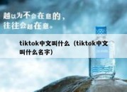 tiktok中文叫什么（tiktok中文叫什么名字）