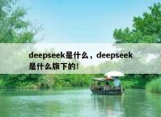 deepseek是什么，deepseek是什么旗下的！