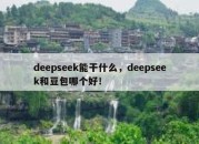 deepseek能干什么，deepseek和豆包哪个好！