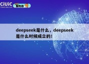 deepseek是什么，deepseek是什么时候成立的！