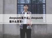 deepseek是什么，deepseek是什么意思！