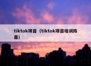 tiktok项目（tiktok项目培训陈嘉）