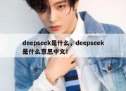 deepseek是什么，deepseek是什么意思中文！