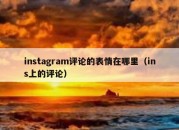 instagram评论的表情在哪里（ins上的评论）