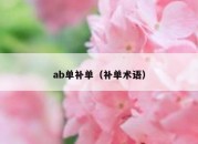 ab单补单（补单术语）