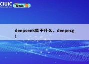 deepseek能干什么，deepecg！