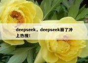 deepseek，deepseek崩了冲上热搜！