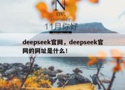 deepseek官网，deepseek官网的网址是什么！