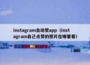 instagram自动赞app（instagram自己点赞的照片在哪里看）