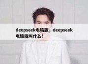 deepseek电脑版，deepseek电脑版叫什么！
