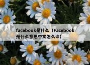 facebook是什么（Facebook是什么意思中文怎么读）