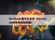 facebook是什么意思（facebook跨境电商如何做）