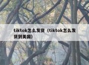 tiktok怎么发货（tiktok怎么发货到美国）