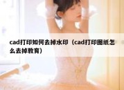 cad打印如何去掉水印（cad打印图纸怎么去掉教育）