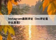 instagram最新评论（ins评论是什么意思）