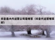 抖音最大代运营公司是哪家（抖音代运营哪家好）