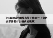 instagram图片点赞下载软件（会声会影需要什么格式的视频）