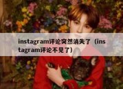 instagram评论突然消失了（instagram评论不见了）