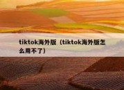 tiktok海外版（tiktok海外版怎么用不了）