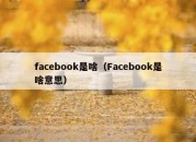 facebook是啥（Facebook是啥意思）