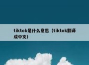 tiktok是什么意思（tiktok翻译成中文）