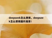 deepseek怎么使用，deepseek怎么使用图片搜索！