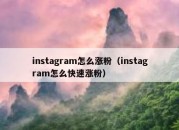 instagram怎么涨粉（instagram怎么快速涨粉）