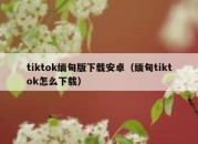 tiktok缅甸版下载安卓（缅甸tiktok怎么下载）