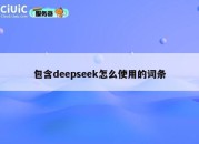 包含deepseek怎么使用的词条