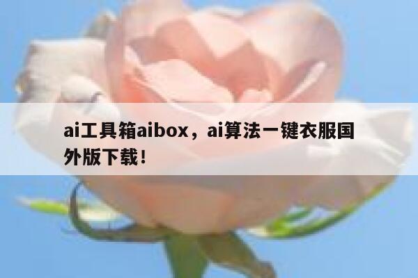 ai工具箱aibox，ai算法一键衣服国外版下载！ 第1张