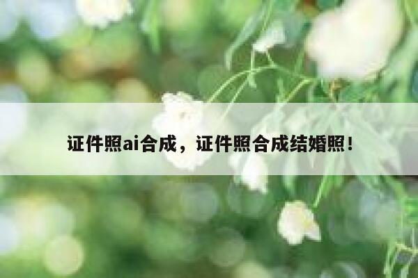 证件照ai合成，证件照合成结婚照！ 第1张