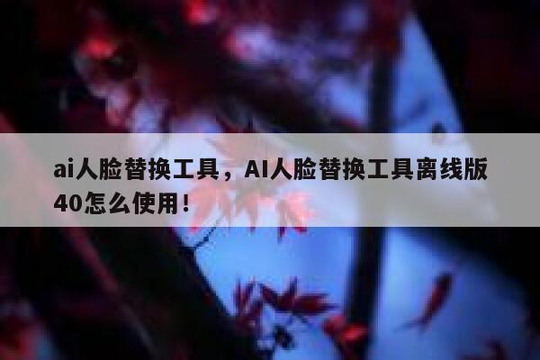 ai人脸替换工具，AI人脸替换工具离线版40怎么使用！ 第1张