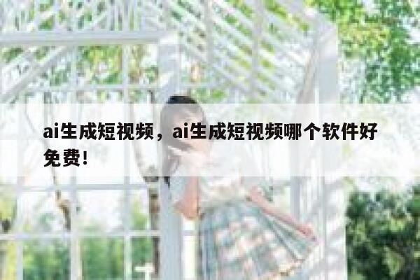 ai生成短视频，ai生成短视频哪个软件好免费！ 第1张