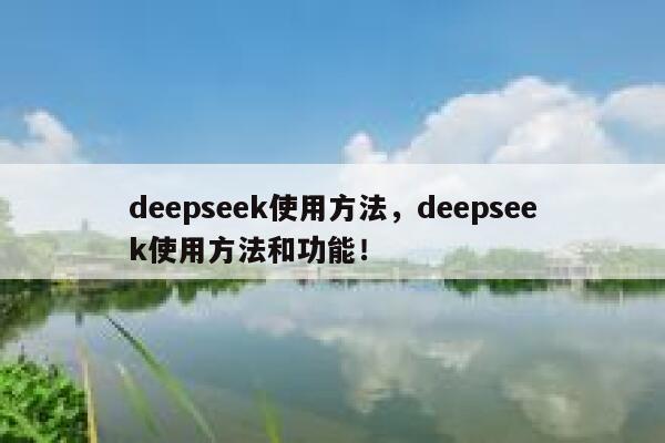 deepseek使用方法，deepseek使用方法和功能！ 第1张